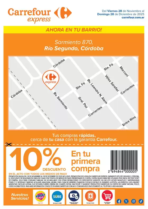 Catálogo Carrefour Express | Express | Sarmiento 870 Córdoba | 2025-11-28T00:00:00.000Z - 2025-12-29T00:00:00.000Z