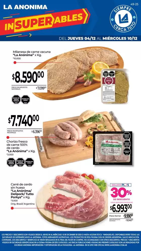 Catálogo La Anonima en Cuadro Nacional | Frescos | 2025-12-04T00:00:00.000Z - 2025-12-10T00:00:00.000Z