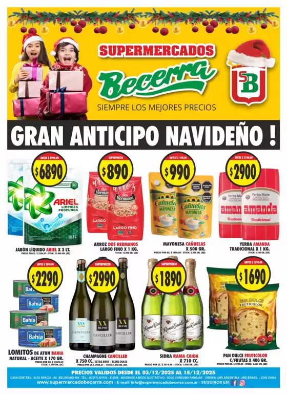 Catálogo Supermercados Becerra en Córdoba | Ofertas Supermercados Becerra | 2025-12-03T00:00:00.000Z - 2025-12-15T00:00:00.000Z