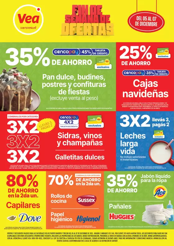 Catálogo Supermercados Vea | Ofertas fin de semana Chubut  | 2025-12-05T00:00:00.000Z - 2025-12-07T00:00:00.000Z