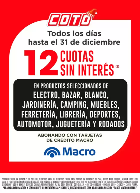 Catálogo Coto en San Carlos de Bariloche | Coto Afiche Web Banco Macro | 2025-12-01T00:00:00.000Z - 2025-12-31T00:00:00.000Z