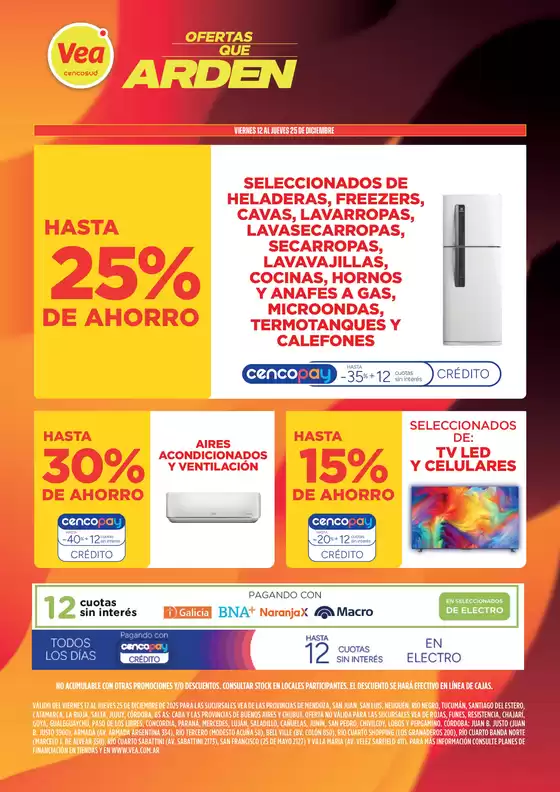 Catálogo Supermercados Vea en Cipolletti | Ofertas que Arden | 2025-12-12T00:00:00.000Z - 2025-12-25T00:00:00.000Z
