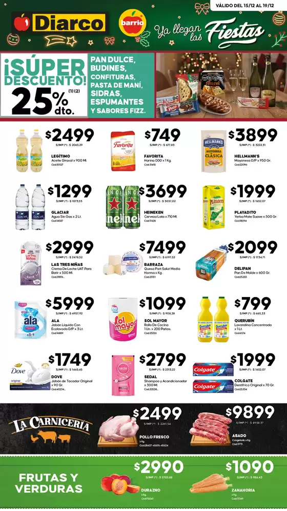 Catálogo Diarco en Mar del Plata | OFERTAS DIARCO BARRIO | 2025-12-15T00:00:00.000Z - 2025-12-19T00:00:00.000Z