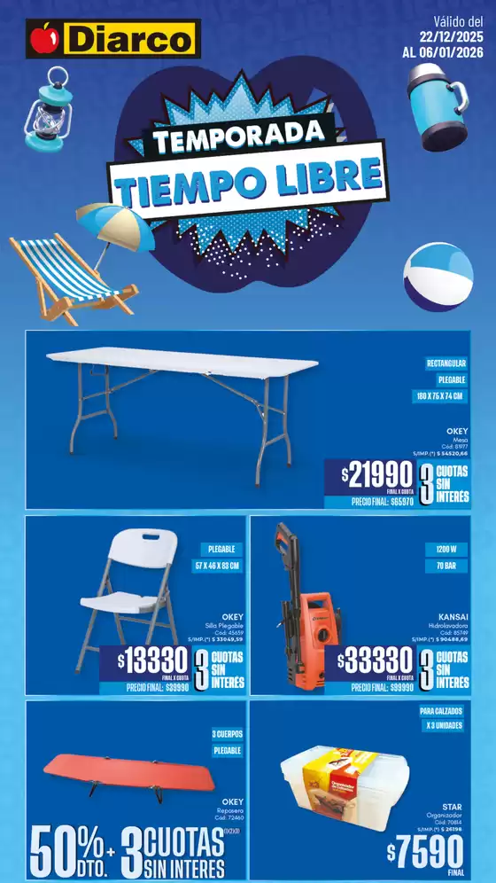 Catálogo Diarco | ESPECIAL TIEMPO LIBRE | 2025-12-22T00:00:00.000Z - 2026-01-06T00:00:00.000Z