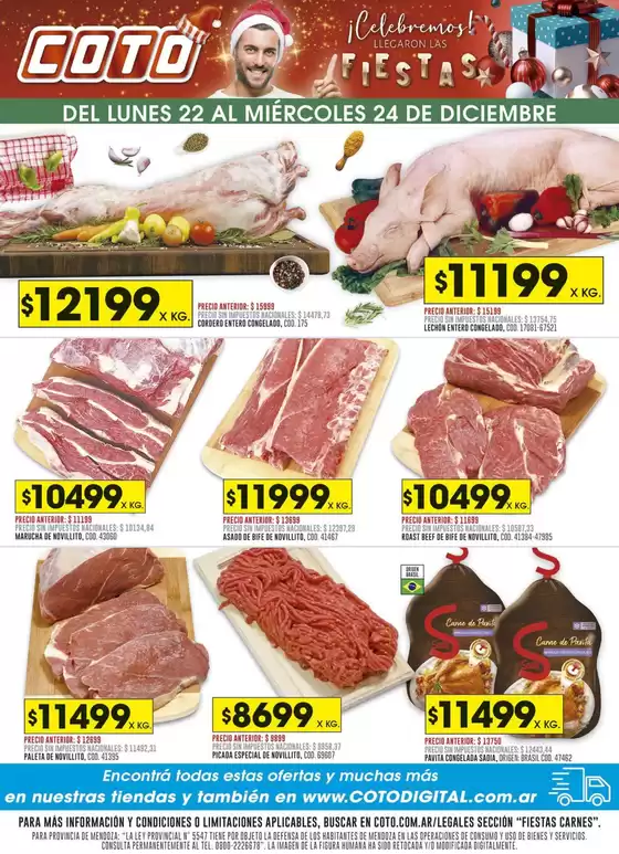 Catálogo Coto | Coto Afiche Fiestas Carnes | 2025-12-22T00:00:00.000Z - 2025-12-24T00:00:00.000Z