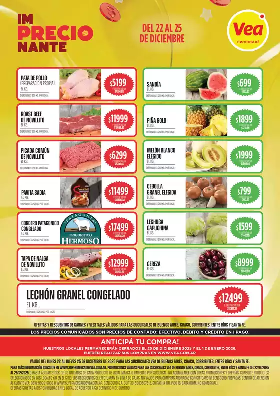 Catálogo Supermercados Vea | Oferta Semanal BSAS NEA | 2025-12-22T00:00:00.000Z - 2025-12-25T00:00:00.000Z