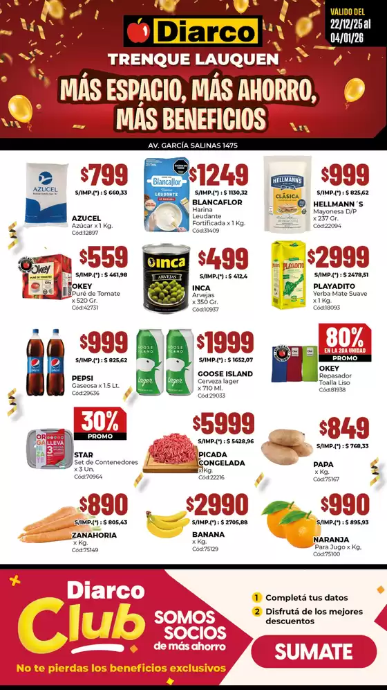 Catálogo Diarco en Villa Devoto | OFERTAS DE REAPERTURA | 2025-12-22T00:00:00.000Z - 2026-01-04T00:00:00.000Z