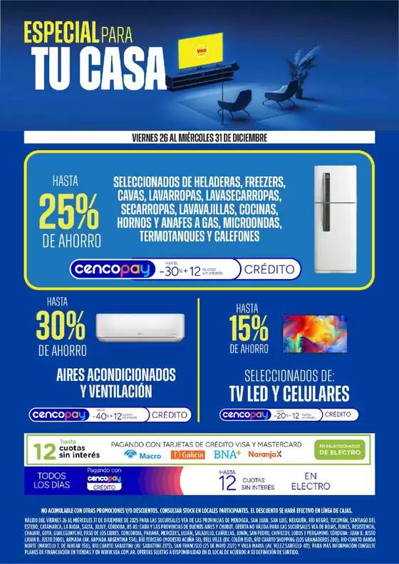 Catálogo Supermercados Vea en Oncativo | Ofertas especial para tu casa | 2025-12-26T00:00:00.000Z - 2025-12-31T00:00:00.000Z