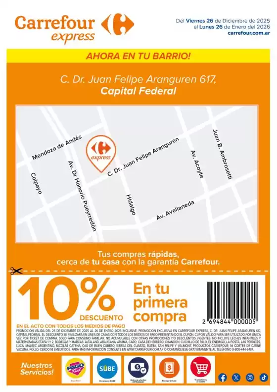 Catálogo Carrefour Express | Express | Dr. Juan Felipe Aranguren 617, Capital Federal | 2025-12-26T00:00:00.000Z - 2026-01-27T00:00:00.000Z