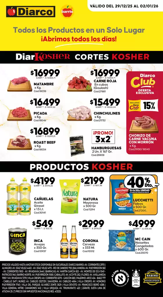 Catálogo Diarco en Córdoba | OFERTAS KOSHER | 2025-12-29T00:00:00.000Z - 2026-01-02T00:00:00.000Z