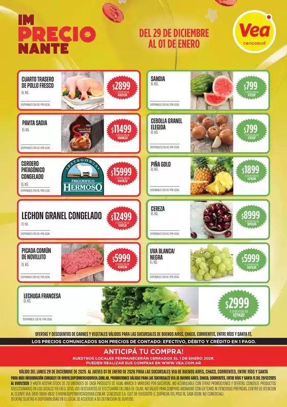 Catálogo Supermercados Vea en Vicente López | Oferta Semanal BSAS NEA | 2025-12-29T00:00:00.000Z - 2026-01-01T00:00:00.000Z
