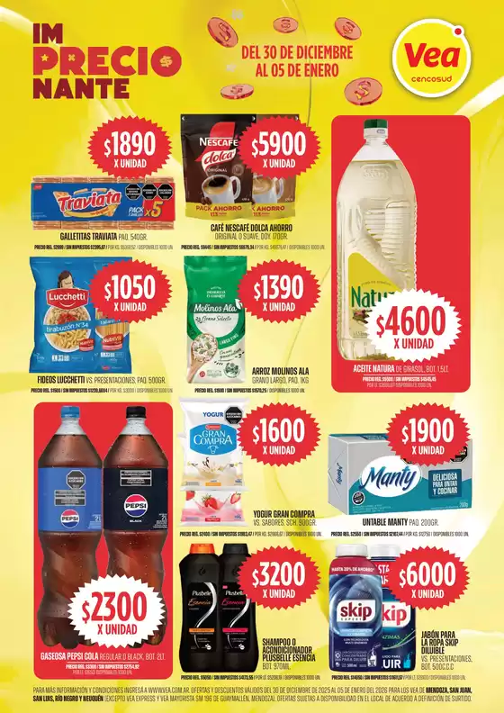 Catálogo Supermercados Vea | Oferta imPRECIOnante CUYO-PATAGONIA | 2025-12-30T00:00:00.000Z - 2026-01-05T00:00:00.000Z