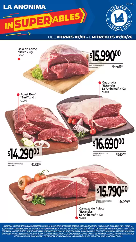 Catálogo La Anonima | Frescos | 2026-01-02T00:00:00.000Z - 2026-01-07T00:00:00.000Z