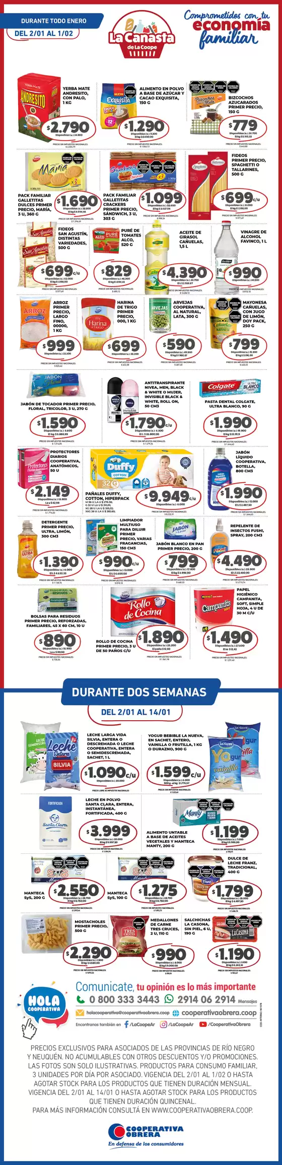 Catálogo Cooperativa Obrera en Córdoba | canasta RN-02012026 | 2026-01-02T00:00:00.000Z - 2026-01-14T00:00:00.000Z