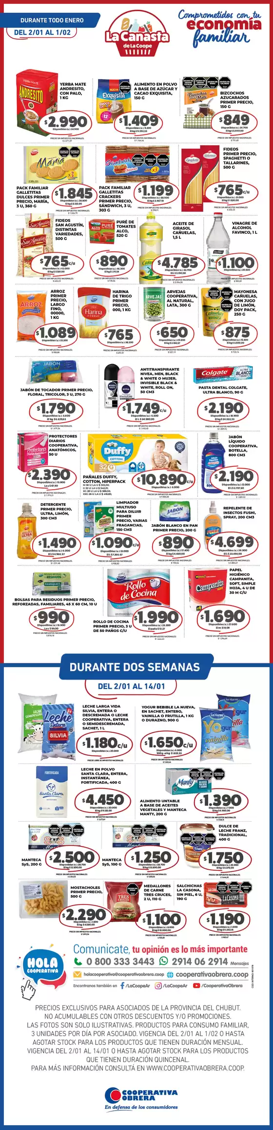 Catálogo Cooperativa Obrera en Córdoba | canasta CR-02012026 | 2026-01-02T00:00:00.000Z - 2026-01-14T00:00:00.000Z