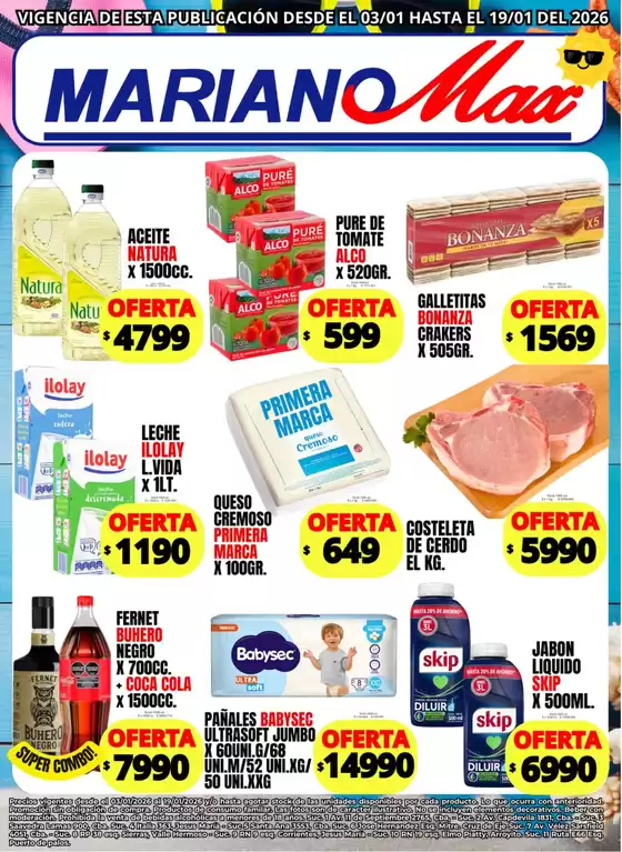 Catálogo Supermercados Mariano Max en Glew | Ofertas Supermercados Mariano Max | 2026-01-03T00:00:00.000Z - 2026-01-19T00:00:00.000Z
