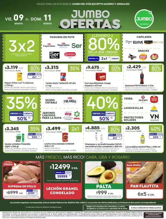 Catálogo Jumbo en Comodoro Rivadavia | Ofertas | Rosario | 2026-01-09T00:00:00.000Z - 2026-01-11T00:00:00.000Z