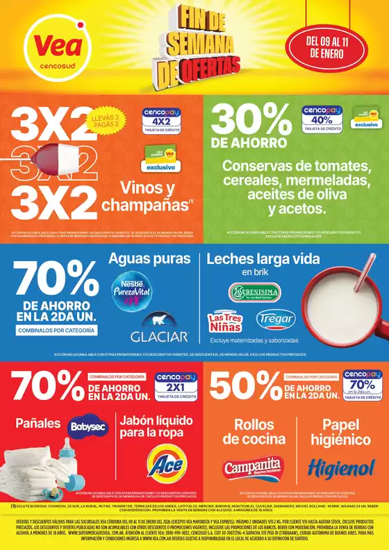 Catálogo Supermercados Vea en Comodoro Rivadavia | Ofertas fin de semana | Córdoba | 2026-01-09T00:00:00.000Z - 2026-01-11T00:00:00.000Z