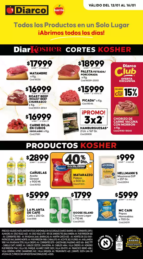 Catálogo Diarco | OFERTAS KOSHER | 2026-01-12T00:00:00.000Z - 2026-01-16T00:00:00.000Z