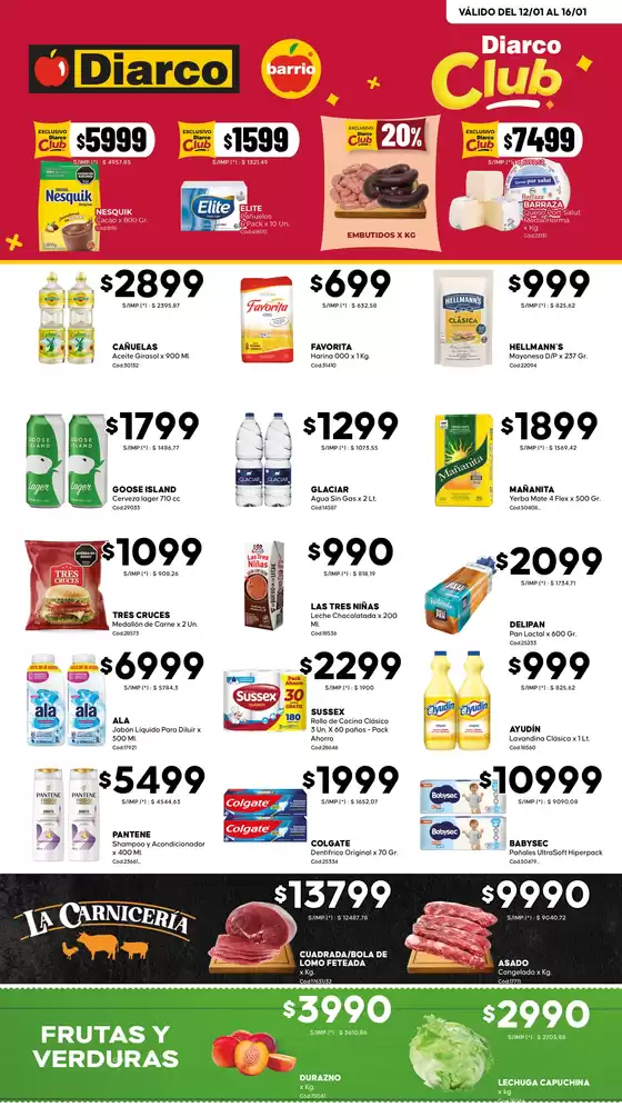 Catálogo Diarco | OFERTAS DIARCO BARRIO | 2026-01-12T00:00:00.000Z - 2026-01-16T00:00:00.000Z