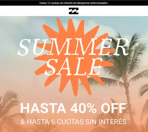 Catálogo Billabong | Summer Sale. Hasta 40% off | 2026-01-13T00:00:00.000Z - 2026-01-23T00:00:00.000Z