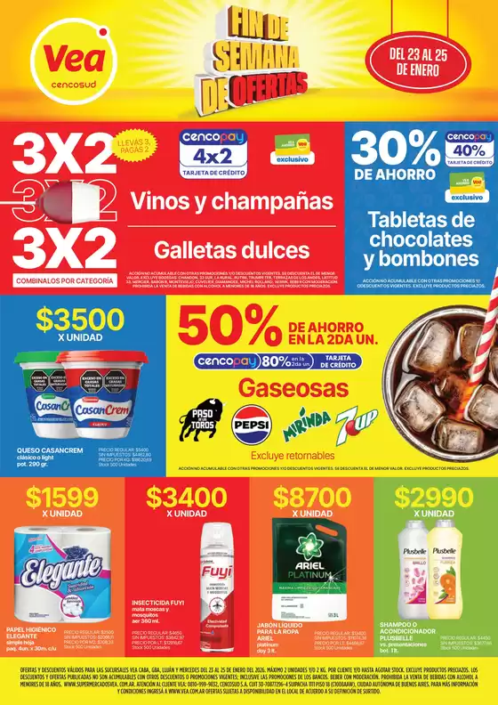 Catálogo Supermercados Vea | Ofertas fin de semana BsAs | 2026-01-23T00:00:00.000Z - 2026-01-25T00:00:00.000Z