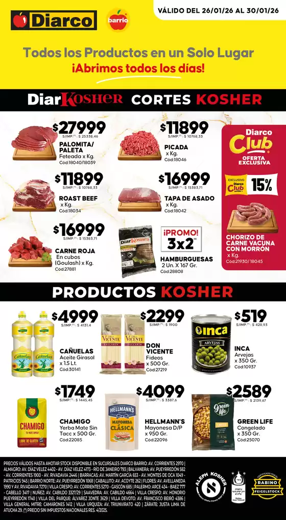 Catálogo Diarco | OFERTAS KOSHER | 2026-01-26T00:00:00.000Z - 2026-01-30T00:00:00.000Z