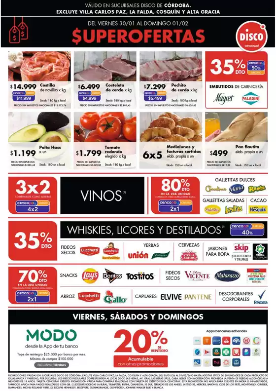 Catálogo Disco en Mendoza | Ofertas | Córdoba | 2026-01-30T00:00:00.000Z - 2026-02-01T00:00:00.000Z