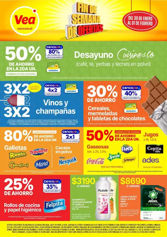 Catálogo Supermercados Vea | Oferta fin de semana | 2026-01-30T00:00:00.000Z - 2026-02-01T00:00:00.000Z