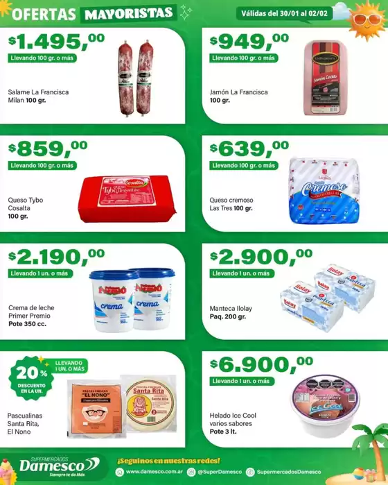 Catálogo Supermercados Damesco en Villa Adelina | Gangas y ofertas actuales | 2026-01-30T00:00:00.000Z - 2026-02-02T00:00:00.000Z