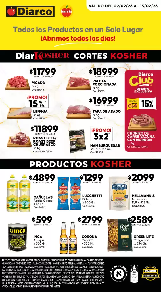 Catálogo Diarco | OFERTAS KOSHER | 2026-02-09T00:00:00.000Z - 2026-02-13T00:00:00.000Z