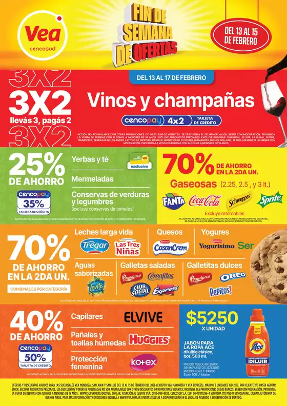 Catálogo Supermercados Vea | Ofertas fin de semana Cuyo | 2026-02-13T00:00:00.000Z - 2026-02-17T00:00:00.000Z