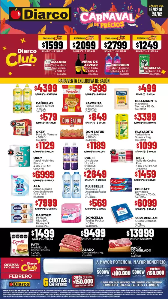 Catálogo Diarco en Salta | OFERTAS INTERIOR | 2026-02-16T00:00:00.000Z - 2026-02-20T00:00:00.000Z
