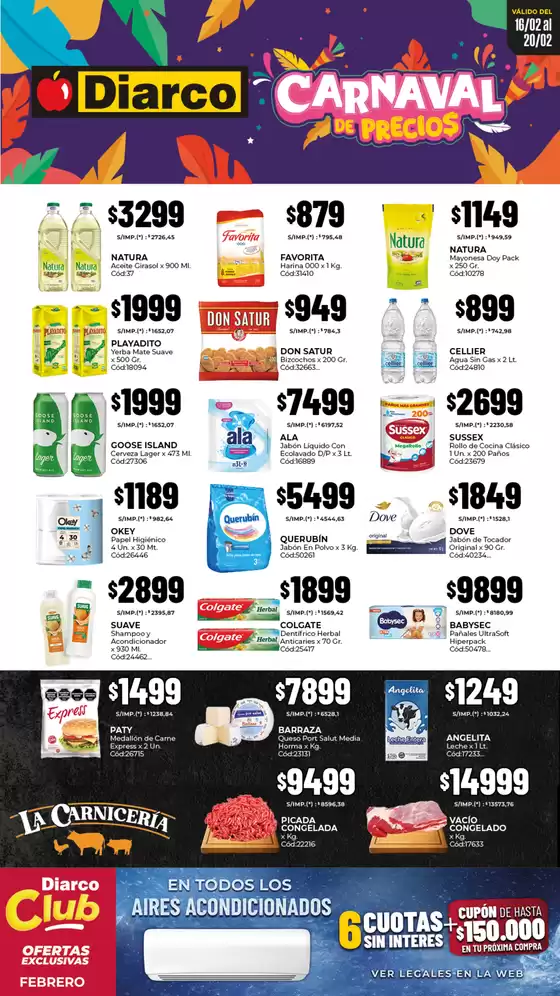 Catálogo Diarco en Salta | OFERTAS PUEBLO INTERIOR | 2026-02-16T00:00:00.000Z - 2026-02-20T00:00:00.000Z
