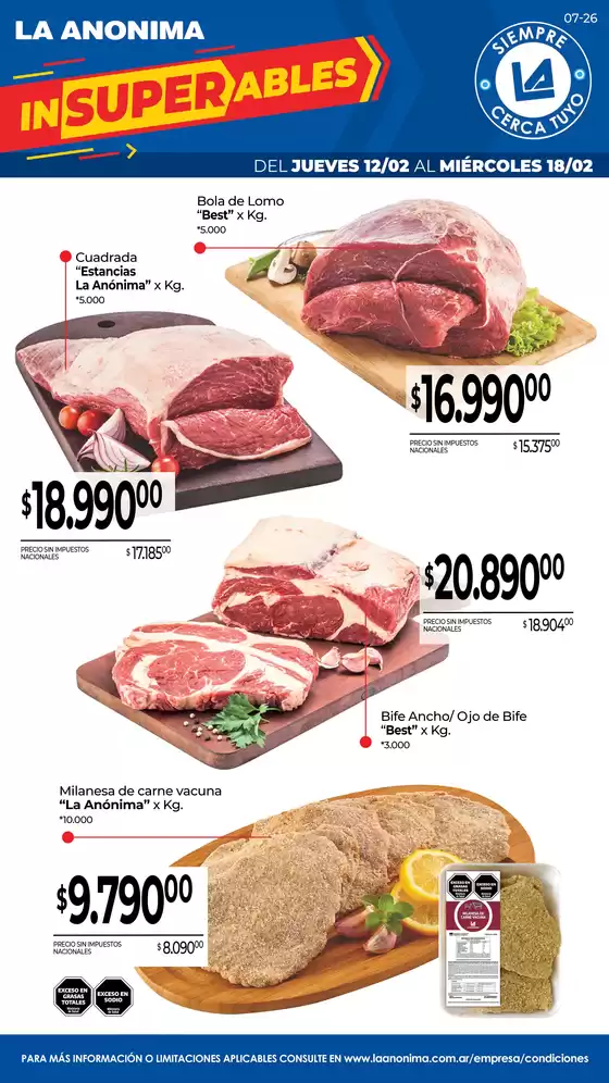 Catálogo La Anonima en Lomas de Zamora | Frescos | 2026-02-12T00:00:00.000Z - 2026-02-18T00:00:00.000Z