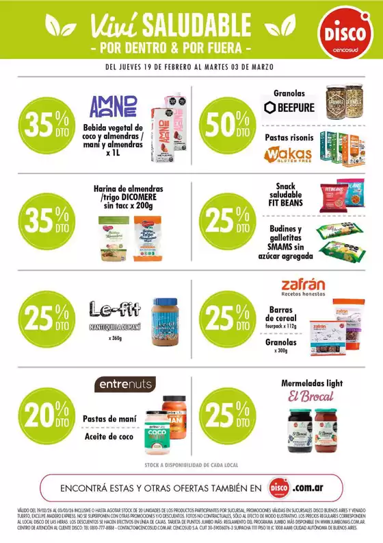 Catálogo Disco | VOLANTE VIVIR SALUDABLE DISCO 19.02 | 2026-02-19T00:00:00.000Z - 2026-03-03T00:00:00.000Z