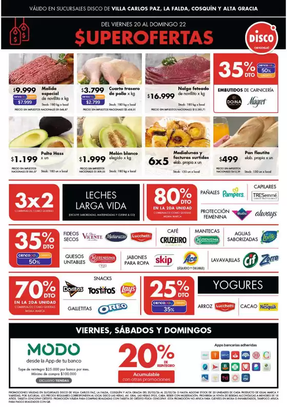 Catálogo Disco | Ofertas | Punilla | 2026-02-20T00:00:00.000Z - 2026-02-22T00:00:00.000Z