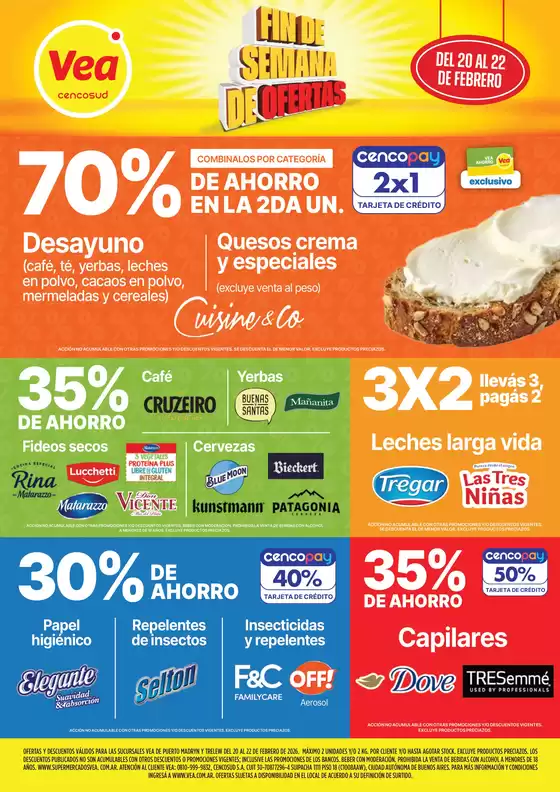 Catálogo Supermercados Vea en Spegazzini | Ofertas fin de semana Chubut | 2026-02-20T00:00:00.000Z - 2026-02-22T00:00:00.000Z