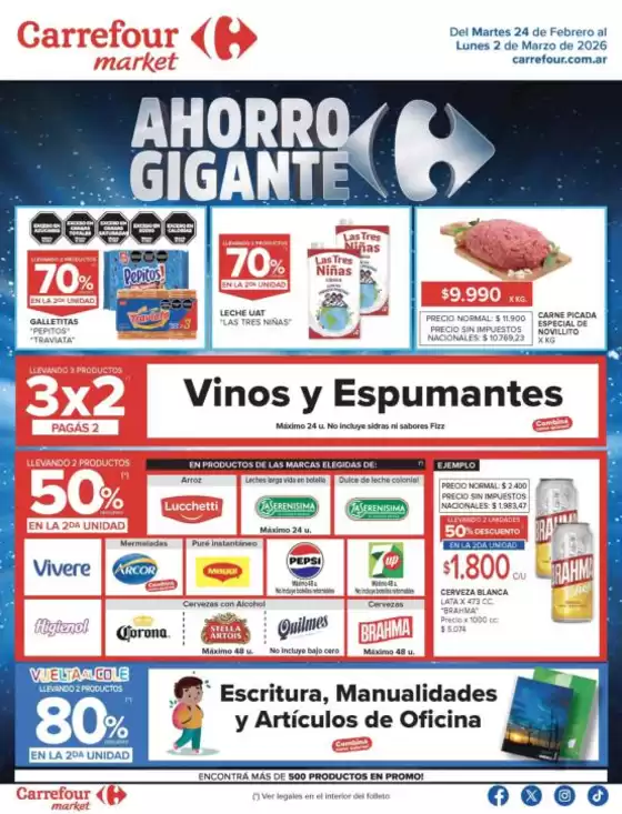 Catálogo Carrefour Market en Tortuguitas | Carrefour Market 24 Febrero | 2026-02-24T00:00:00.000Z - 2026-03-02T00:00:00.000Z