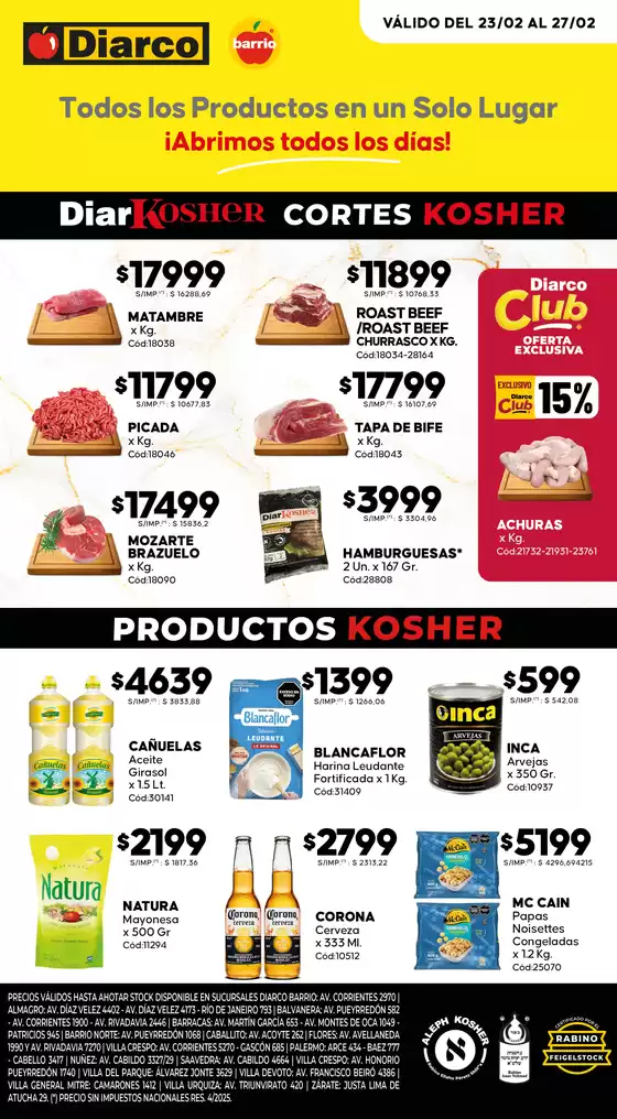 Catálogo Diarco | OFERTAS KOSHER | 2026-02-23T00:00:00.000Z - 2026-02-27T00:00:00.000Z