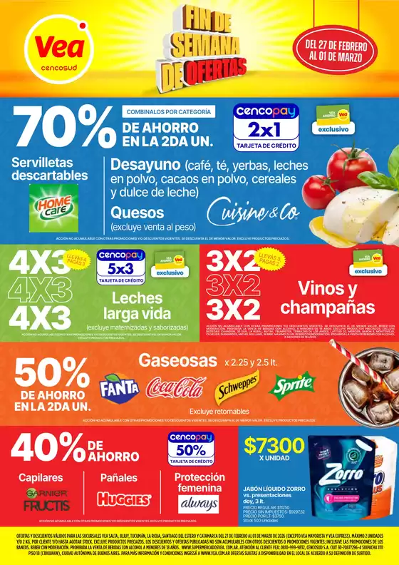 Catálogo Supermercados Vea | Oferta fin de semana | 2026-02-27T00:00:00.000Z - 2026-03-01T00:00:00.000Z