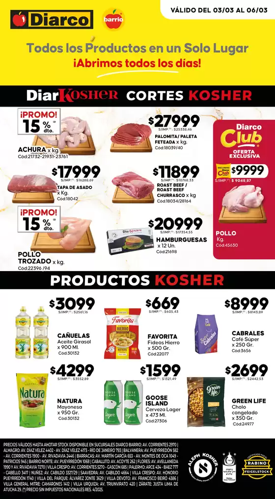 Catálogo Diarco en San Fernando | OFERTAS KOSHER | 2026-03-02T00:00:00.000Z - 2026-03-06T00:00:00.000Z