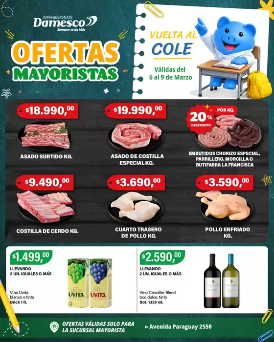 Catálogo Supermercados Damesco en Chivilcoy | OFERTAS MAYORISTA 6 al 9 03 | 2026-03-06T00:00:00.000Z - 2026-03-09T00:00:00.000Z