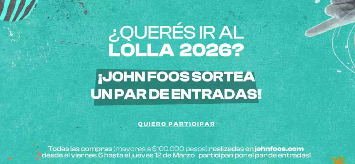 Catálogo John Foos | Solo por hoy! | 2026-03-12T00:00:00.000Z - 2026-03-12T00:00:00.000Z