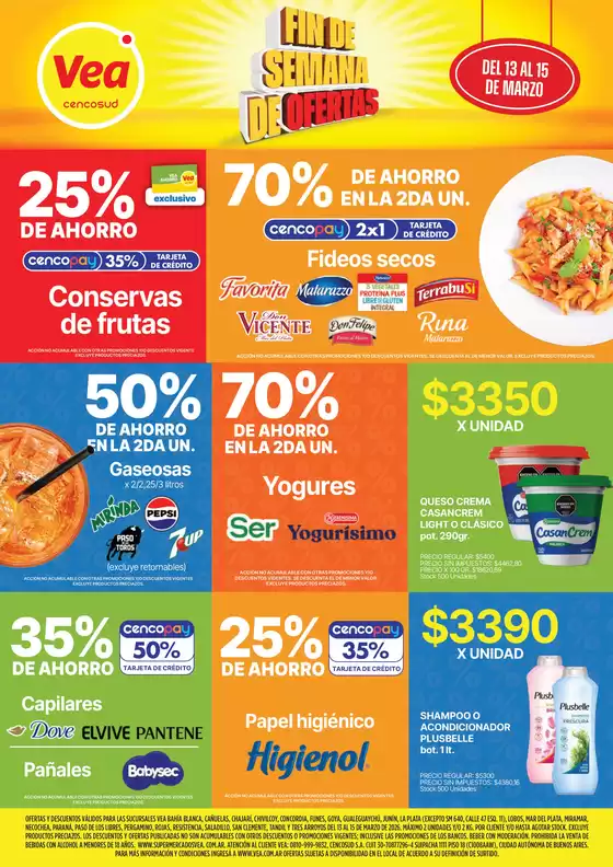 Catálogo Supermercados Vea en Villa Carlos Paz | Oferta fin de semana | Nea | 2026-03-13T00:00:00.000Z - 2026-03-15T00:00:00.000Z