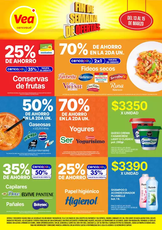Catálogo Supermercados Vea en Villa Carlos Paz | Ofertas fds Patagonia | 2026-03-13T00:00:00.000Z - 2026-03-15T00:00:00.000Z