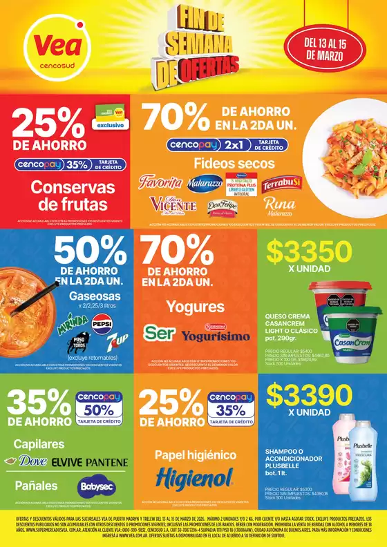 Catálogo Supermercados Vea en Villa Carlos Paz | Ofertas fds Chubut | 2026-03-13T00:00:00.000Z - 2026-03-15T00:00:00.000Z