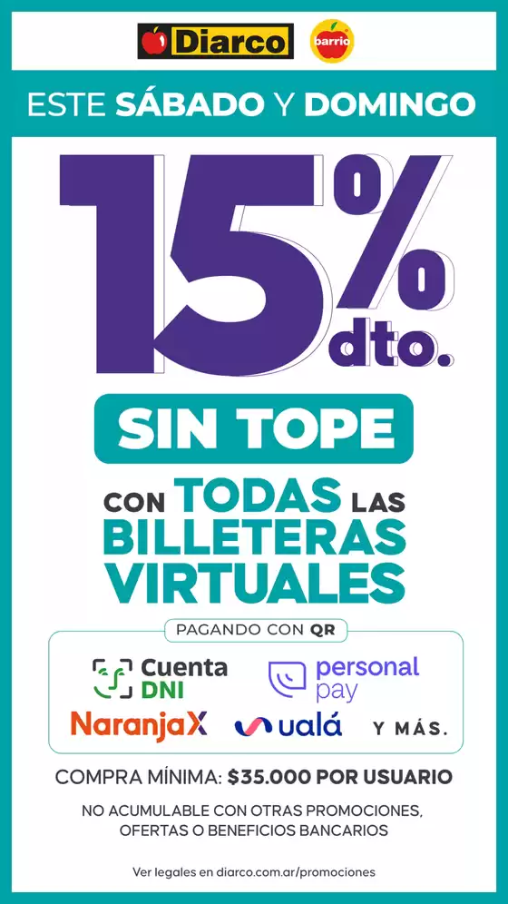 Catálogo Diarco en Gregorio de Laferrere | 15 OFF BILLETERAS | 2026-03-14T00:00:00.000Z - 2026-03-15T00:00:00.000Z