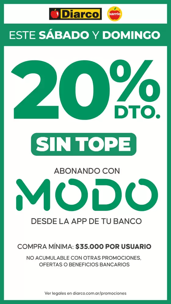 Catálogo Diarco en Gregorio de Laferrere | 20 OFF MODO | 2026-03-14T00:00:00.000Z - 2026-03-15T00:00:00.000Z