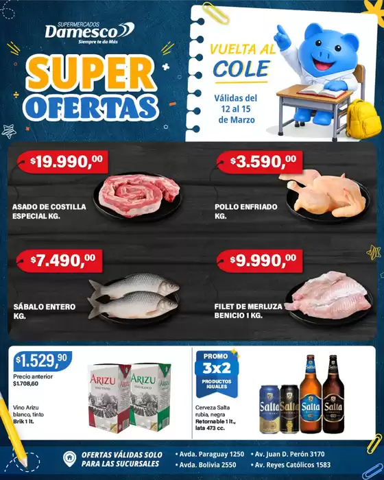 Catálogo Supermercados Damesco en Salta | Ofertas minoristas 12 al 15 03 | 2026-03-12T00:00:00.000Z - 2026-03-15T00:00:00.000Z
